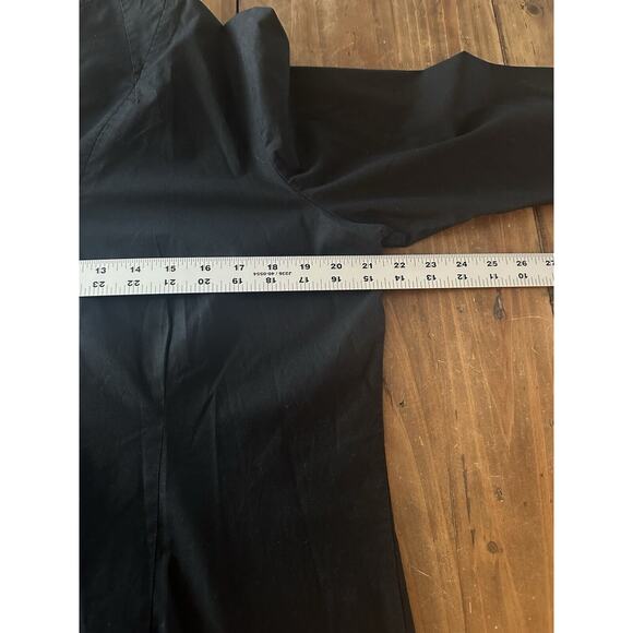 Soft Surroundings Black Button Shirt Size Large Stretch Double Collar - Picture 6 of 13
